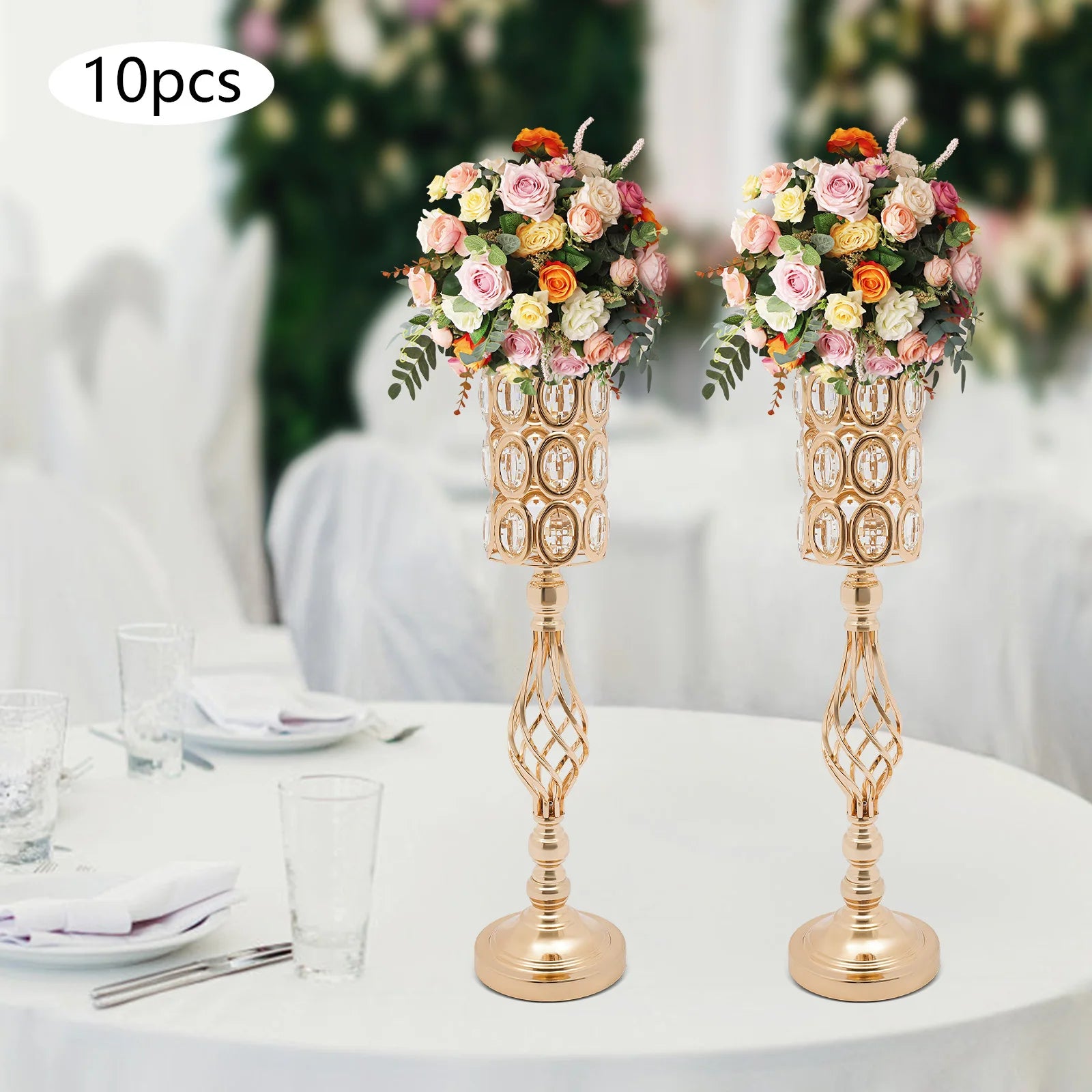 Elegant Wedding Flower Vases, 10-Piece Set