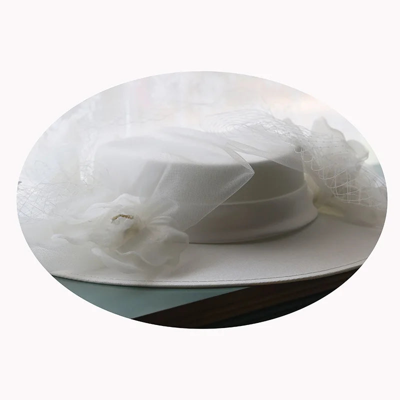Vintage Floral Bridal Felt Hat