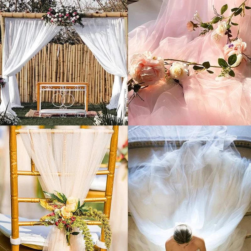 5/10m Wedding Arch Drapes Decorations Sheer Curtains Wedding Backdrop 
