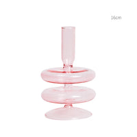 Pink Wedding Table Centerpieces Candle Holder Wedding Decoration Flower Vase Home Decoration Accessories Vases Room Decor