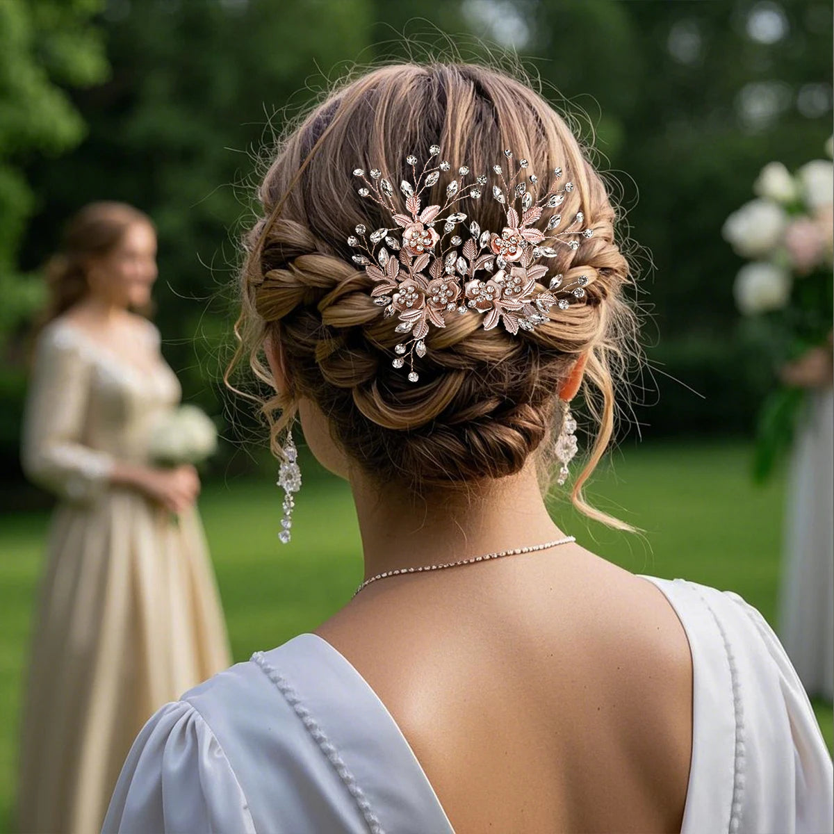 Crystal Rose Bridal Hair Comb