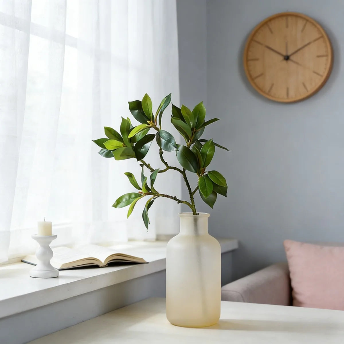 17.7in Faux Gardenia Flower Stem