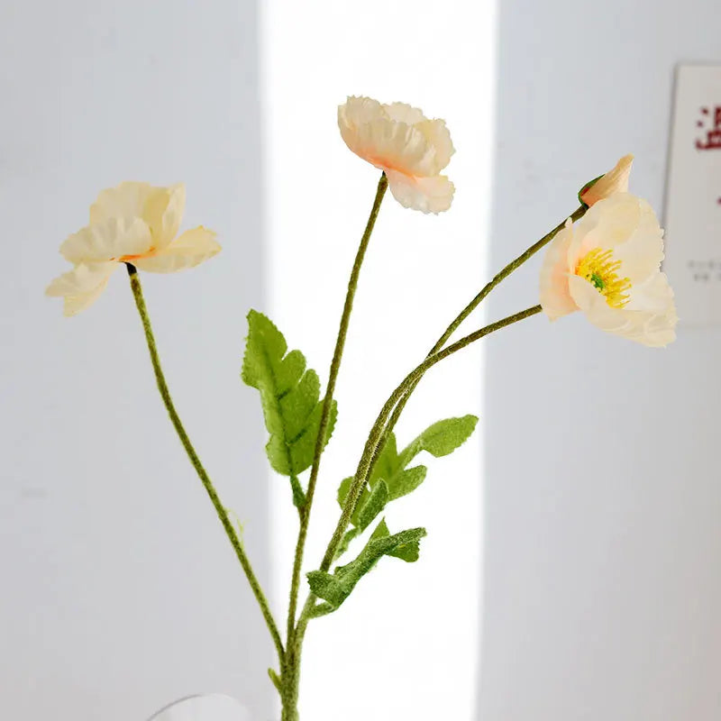 4 Head Artificial Poppy Flowers