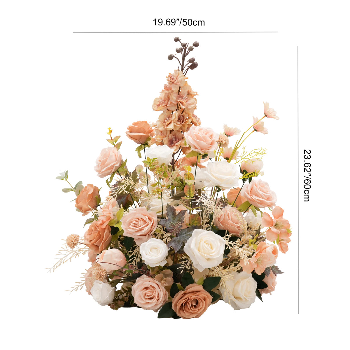 Blush & Ivory Garden Rose Artificial Floral Arrangement