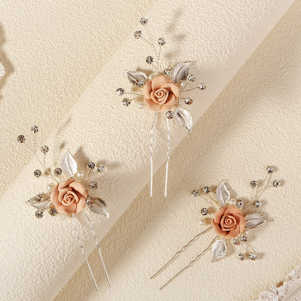 Rose Flower Bridal Hair Pins