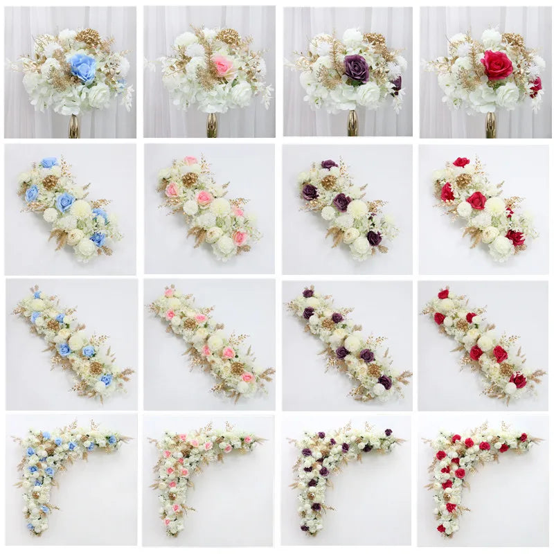 Boho Rose & Hydrangea Wedding Floral Arrangement – 4 Colors