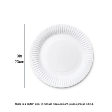10pcs  9-Inch Paper Plates Biodegradable Disposable Round Plates, Great for Lunch and Dinner Parties White