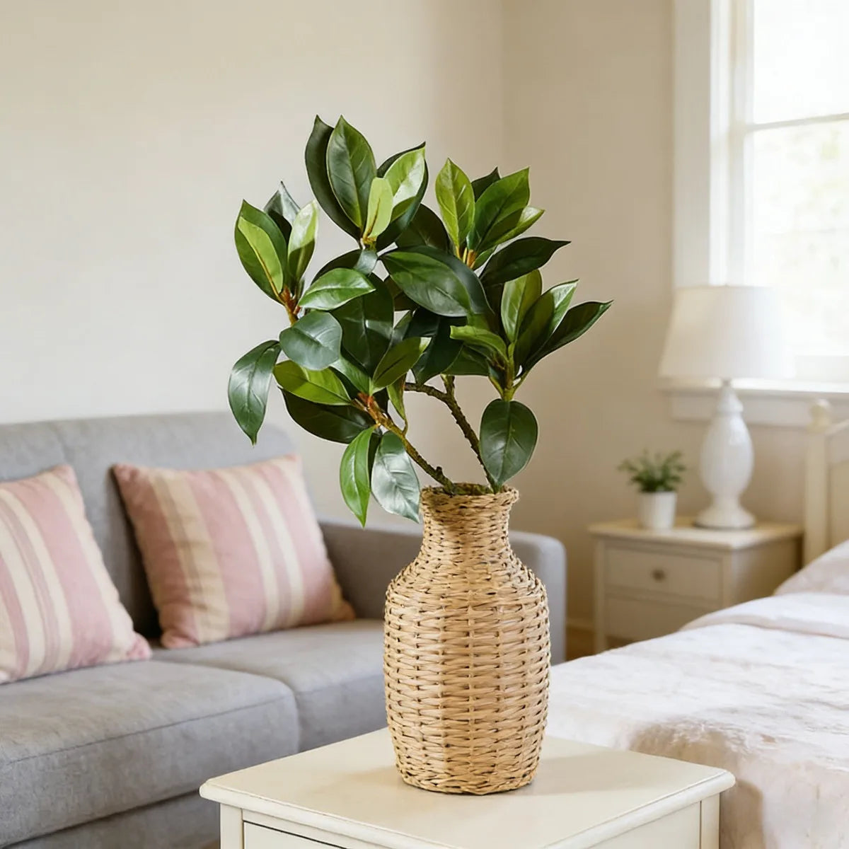 17.7in Faux Gardenia Flower Stem