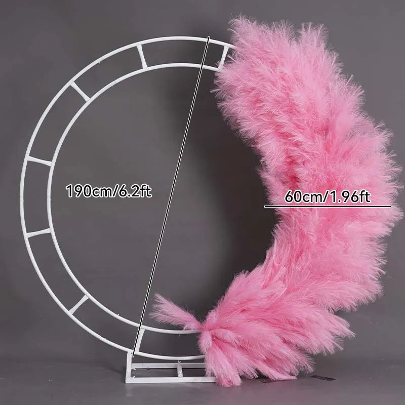 Elegant Pampas Rose Wedding Arch Decoration Piece