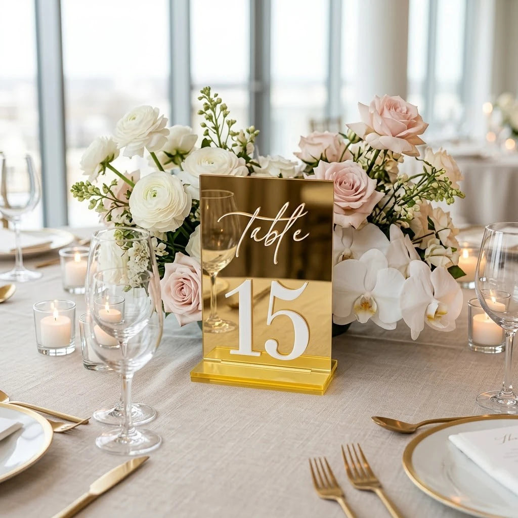 Gold Acrylic Table Numbers