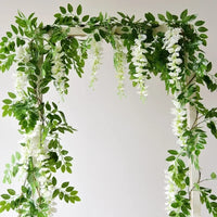 2M Artificial Wisteria Wedding White Arches Flowers Garland Wisteria Flower Flowers Home Garden Wedding Arch Floral Decor
