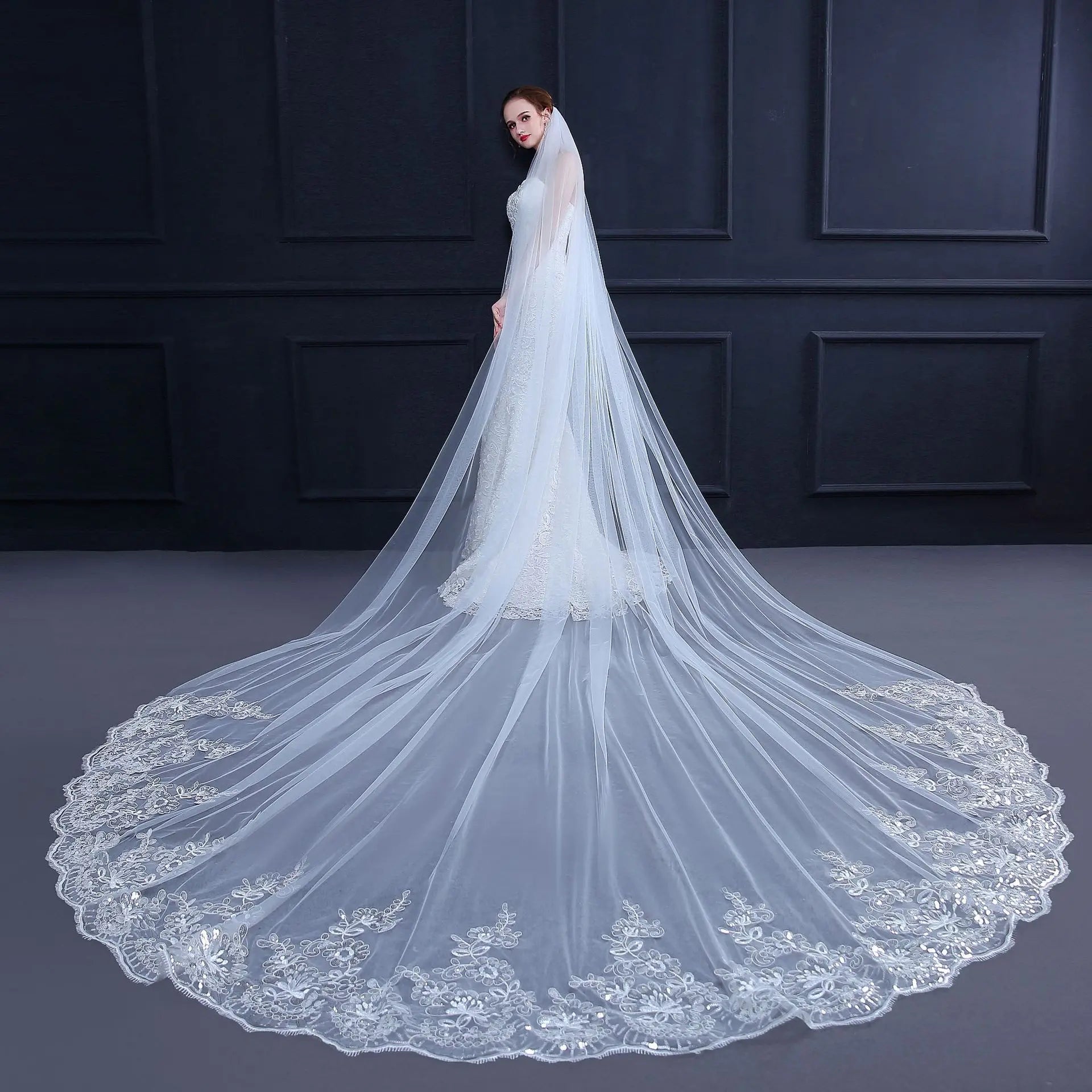 Cathedral Lace Applique Wedding Veil