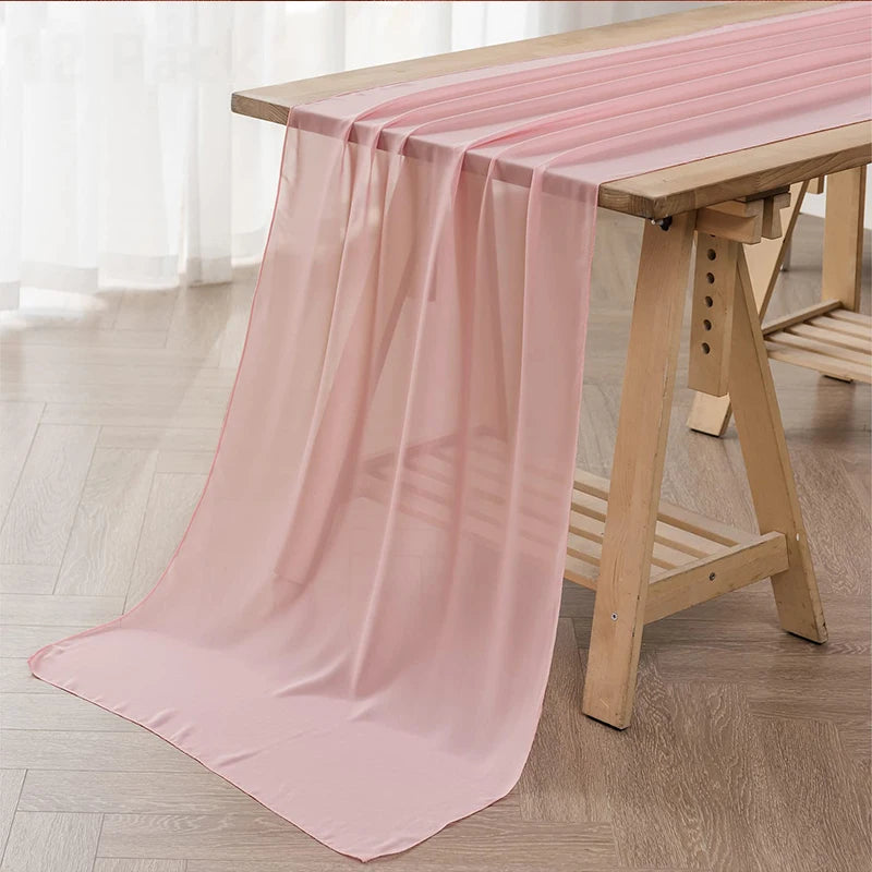 Soft Chiffon Table Runner Elegant Party Decor