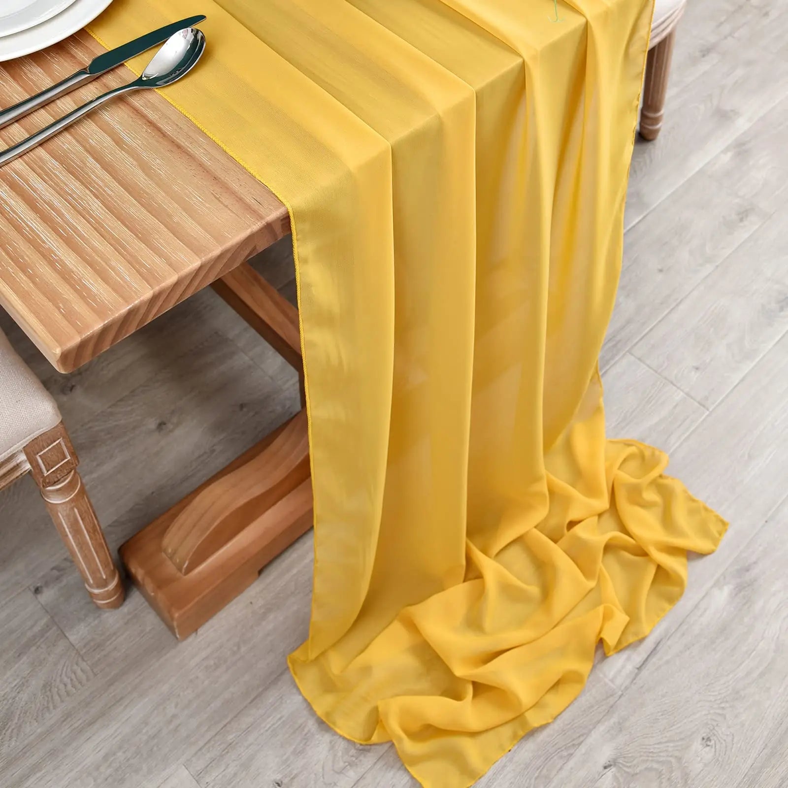 Soft Chiffon Table Runner Elegant Party Decor