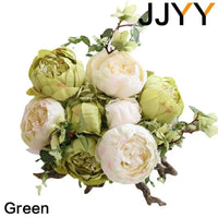 Artificial Flower Bouquet 13 Heads European Peony Silk Flowers Plastic