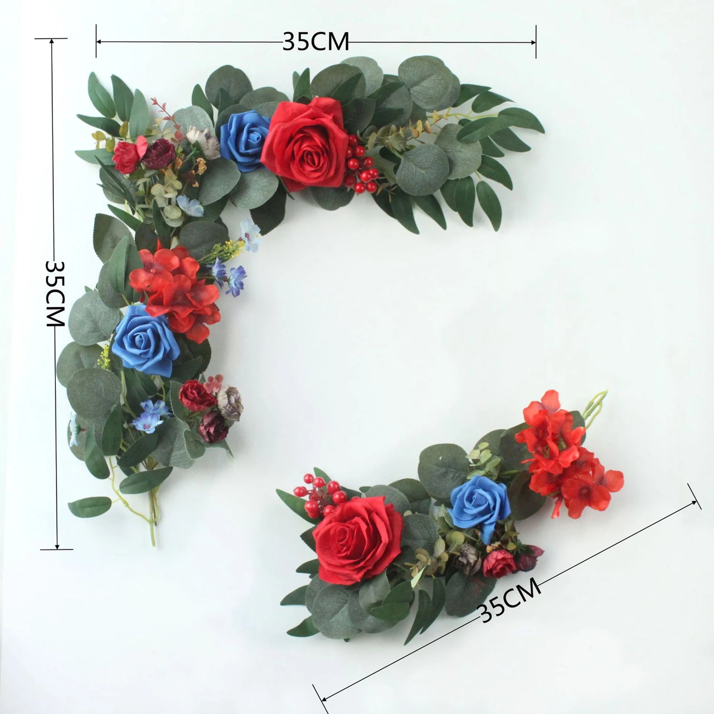 Large 2Pcs Artificial Flower Swag Floral Swag Garland Wedding Arch Flowers Kit for Sign Rustic Artificial Floral Swag Arch Decor