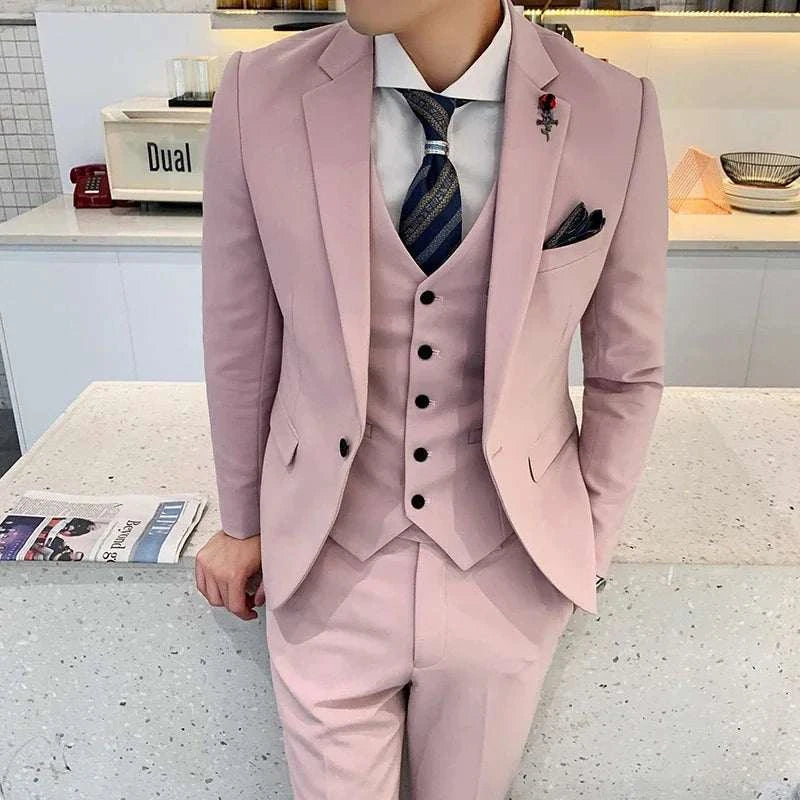 Custom Made Groomsmen Black Groom Tuxedos Mandarin Lapel Best Man Groo