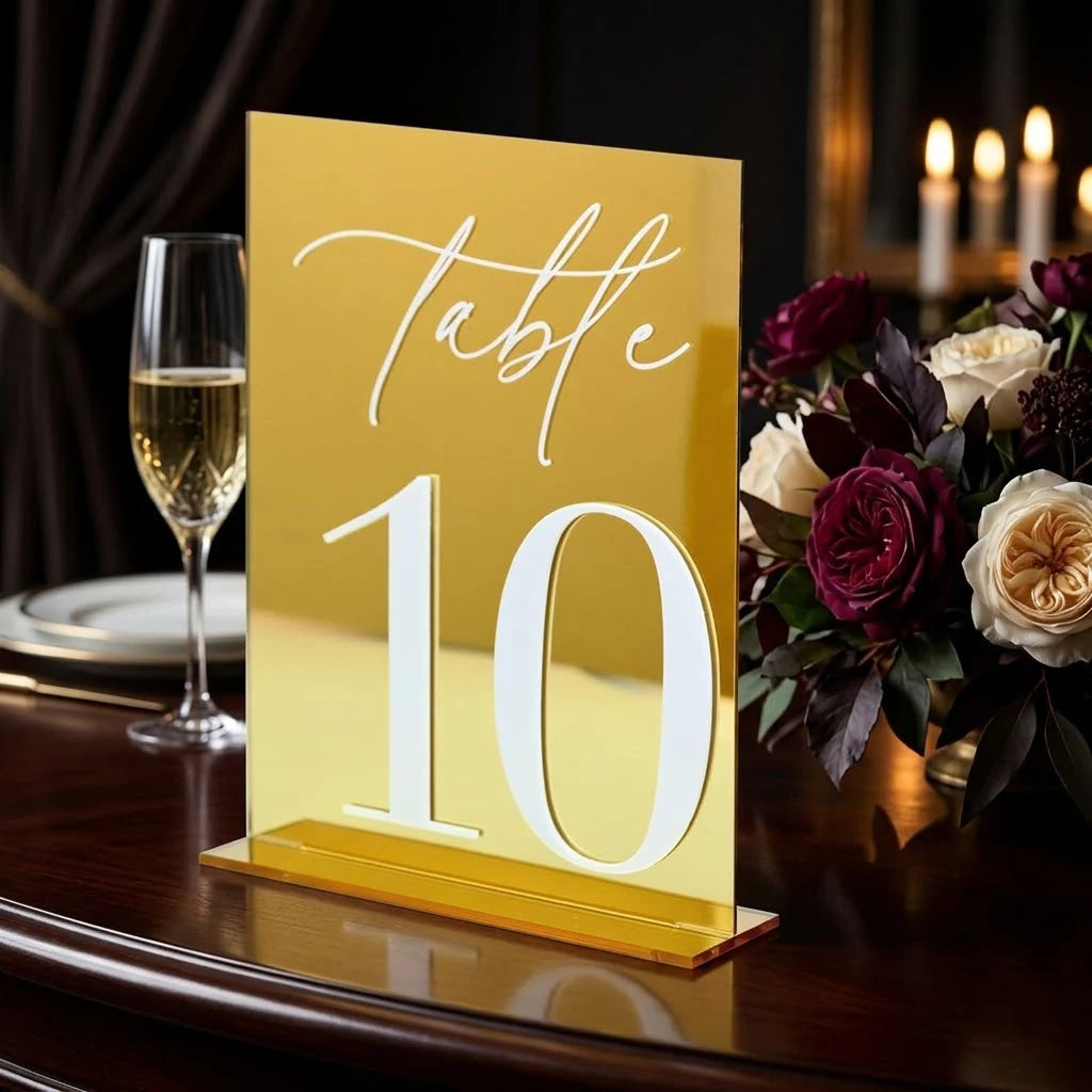 Gold Acrylic Table Numbers