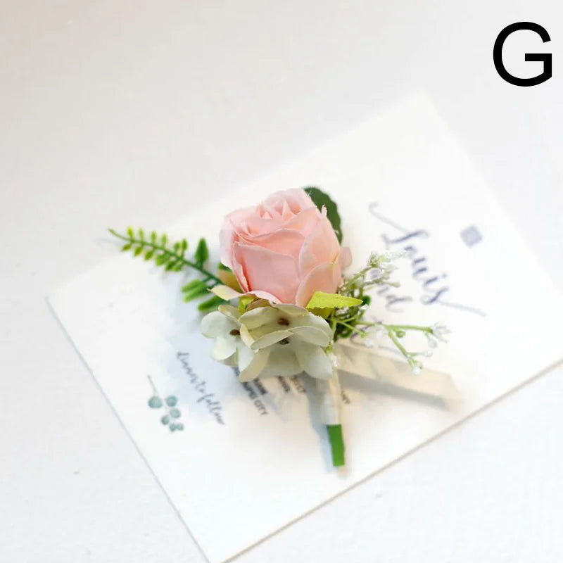 Silk Rose Wedding Boutonniere