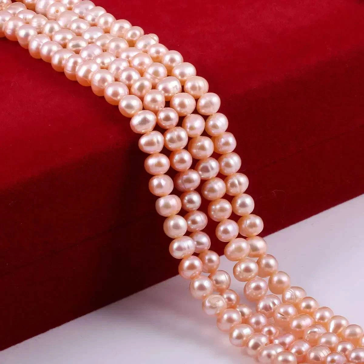 Natural Freshwater Pearls Beaded Non nuclear Round Shaped Beads For Je