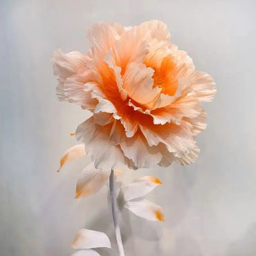 5pc Artificial Flowers Crepe Paper Peony Petals Semi-finished Products Handmade DIY Large Paper Art Flower Production Home Decor