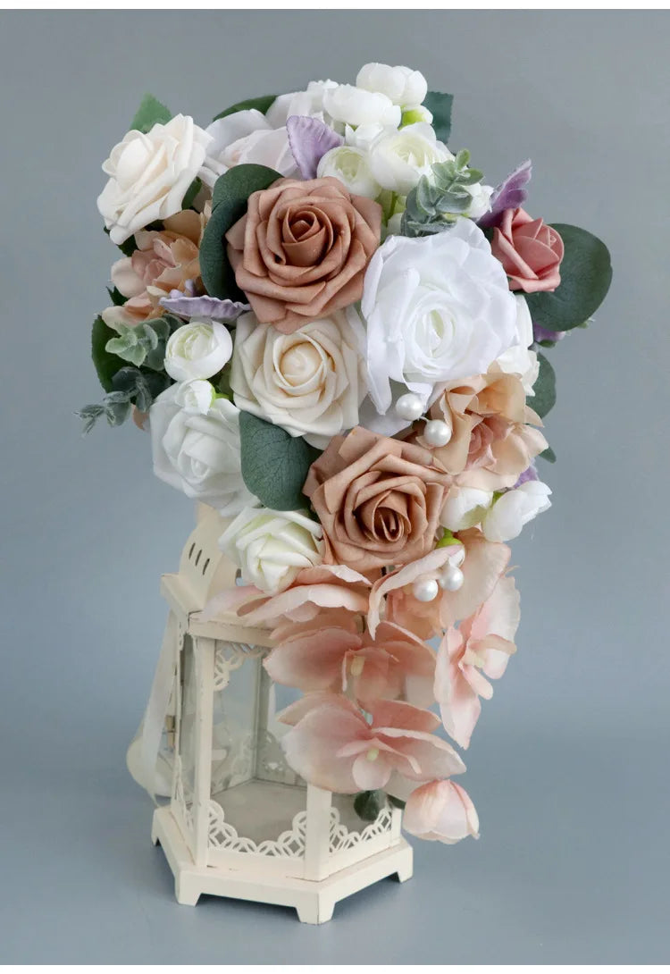 Elegant Cascading Rose Bouquet Bridal Floral Arrangement