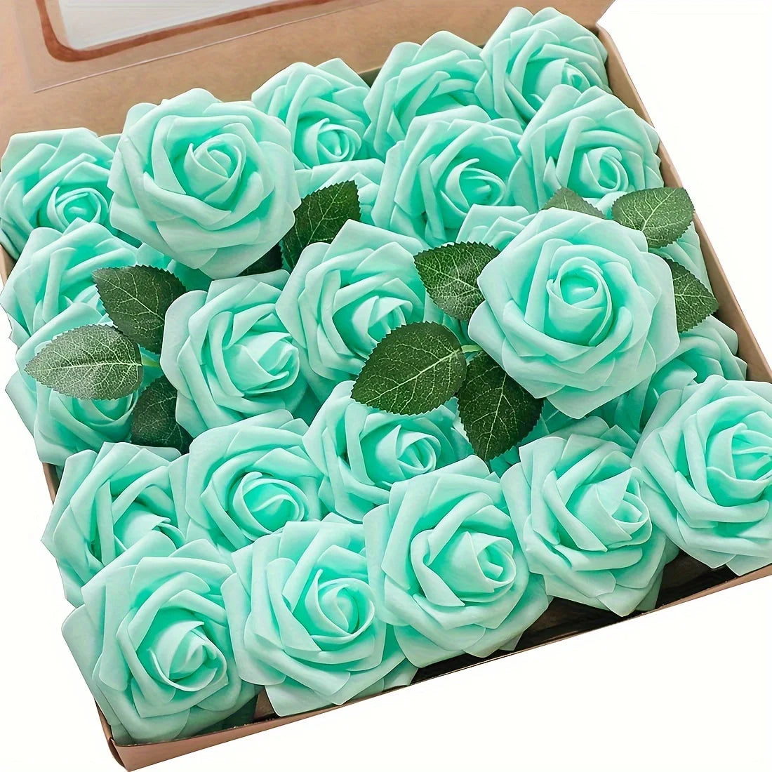 25PCS Artificial Foam Roses with Stems | DIY Wedding Bouquet & Centerpiece Flowers