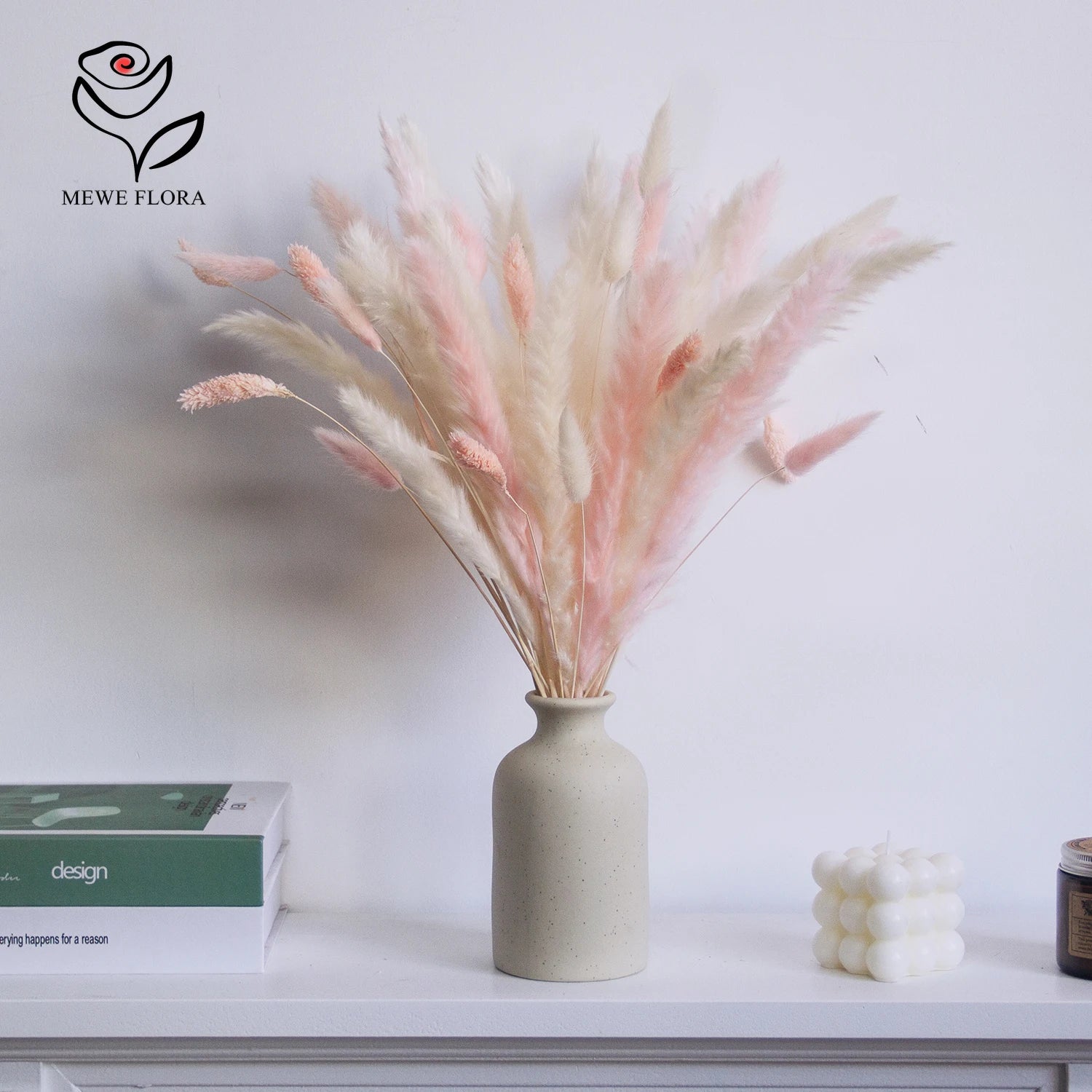 White Pink Pampas Grass Bouquet