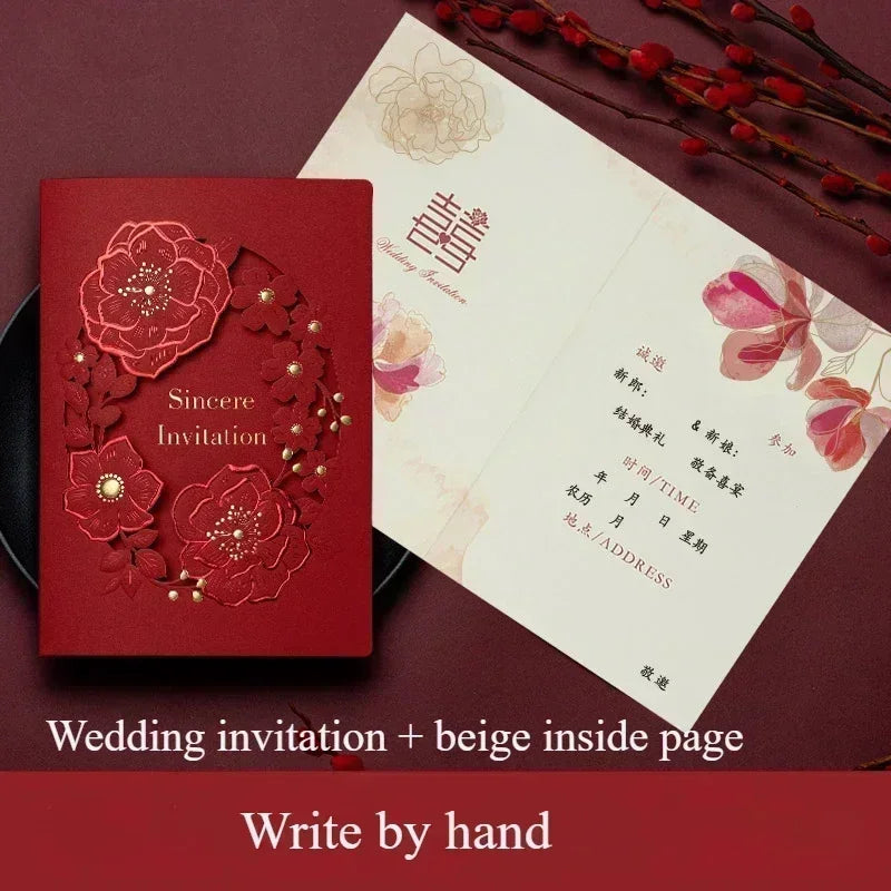 Chinese wedding invitation card, custom invitation card/invitation car
