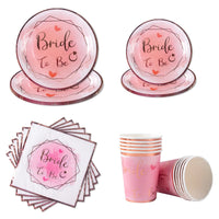 Bachelorette Party pink Bride To Be Party Disposable Tableware Plates Napkins Bridal Shower Gift Wedding Decoration hen party