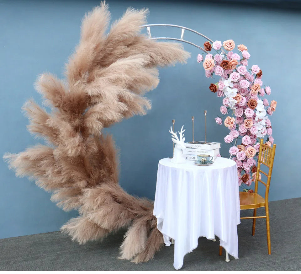 Elegant Pampas Rose Wedding Arch Decoration Piece