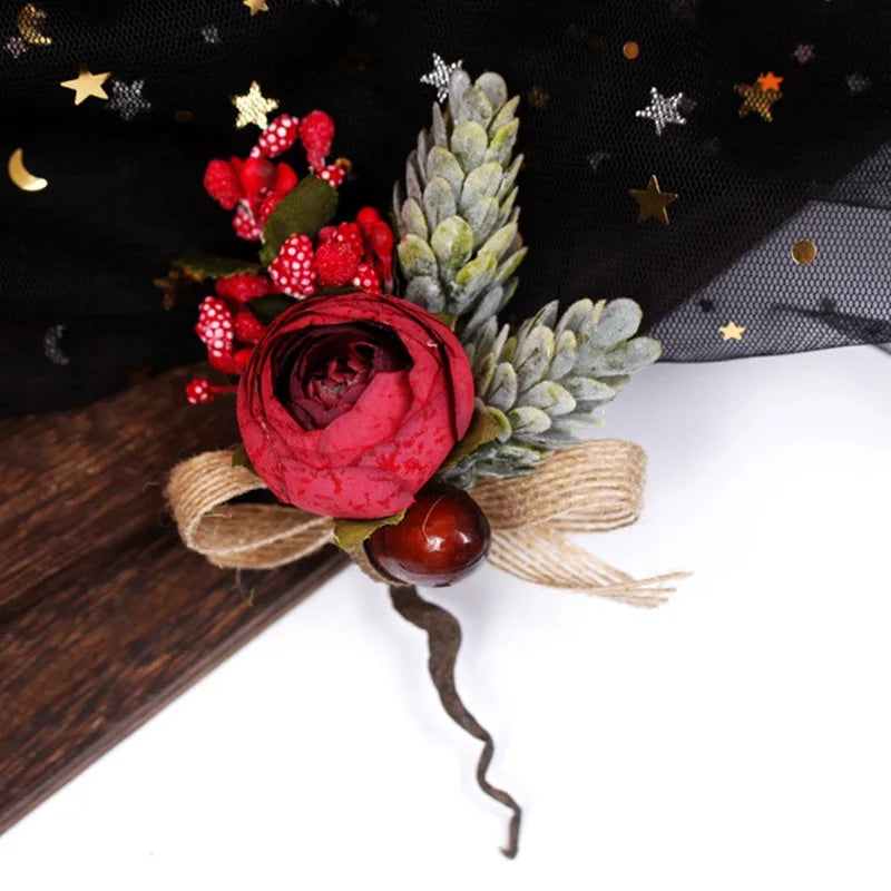 Rose Linen Wrist Corsage