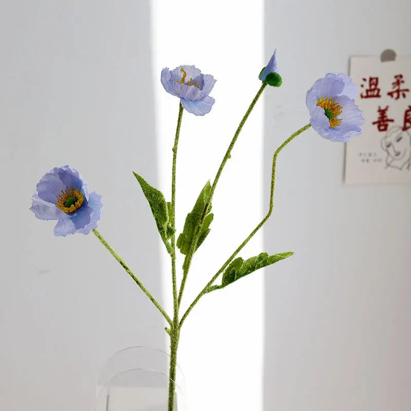 4 Head Artificial Poppy Flowers