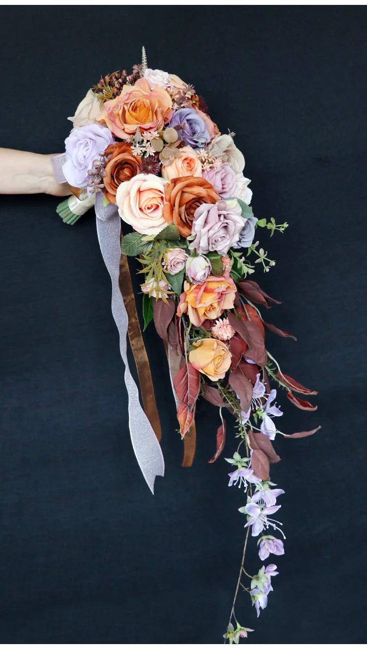 Orange Rose Bridal Wedding Bouquet