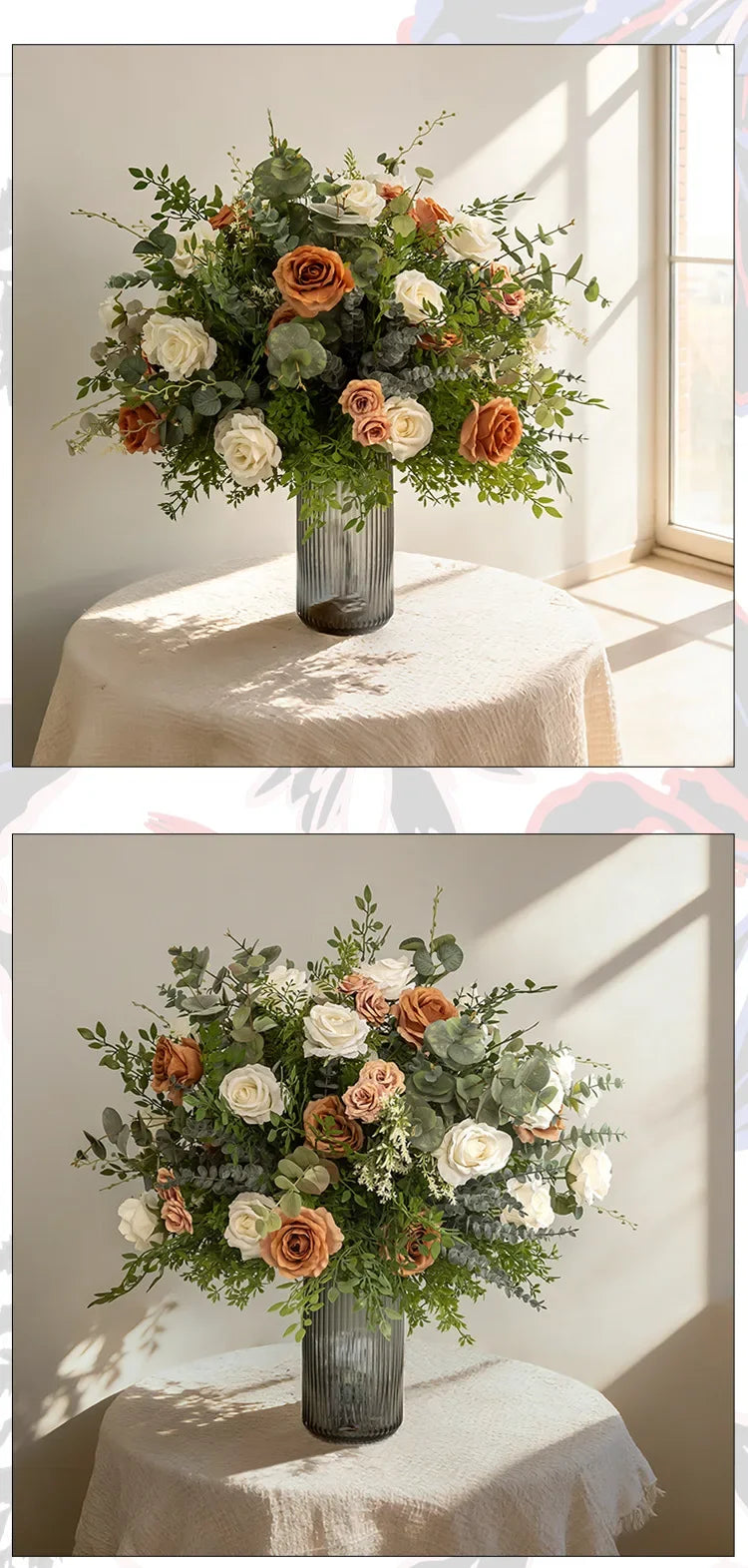 Neutral Toned Floral Arrangement Set
