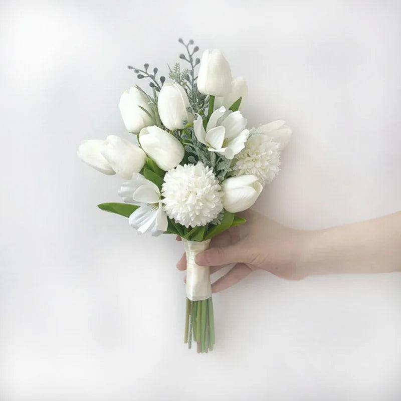 Orange Tulip Bridal Wedding Bouquet