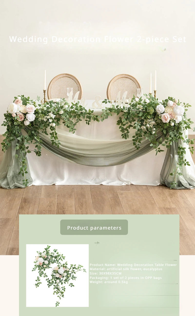 Elegant Rose Flower Decor Wedding Table Accent