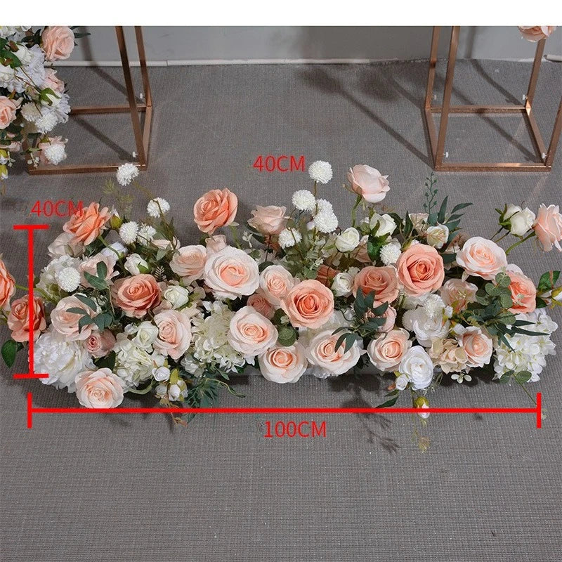 Peach and White Floral Wedding Arch Set