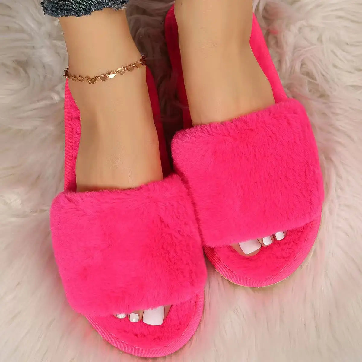 Personalized Fluffy Slippers For the Wedding Party