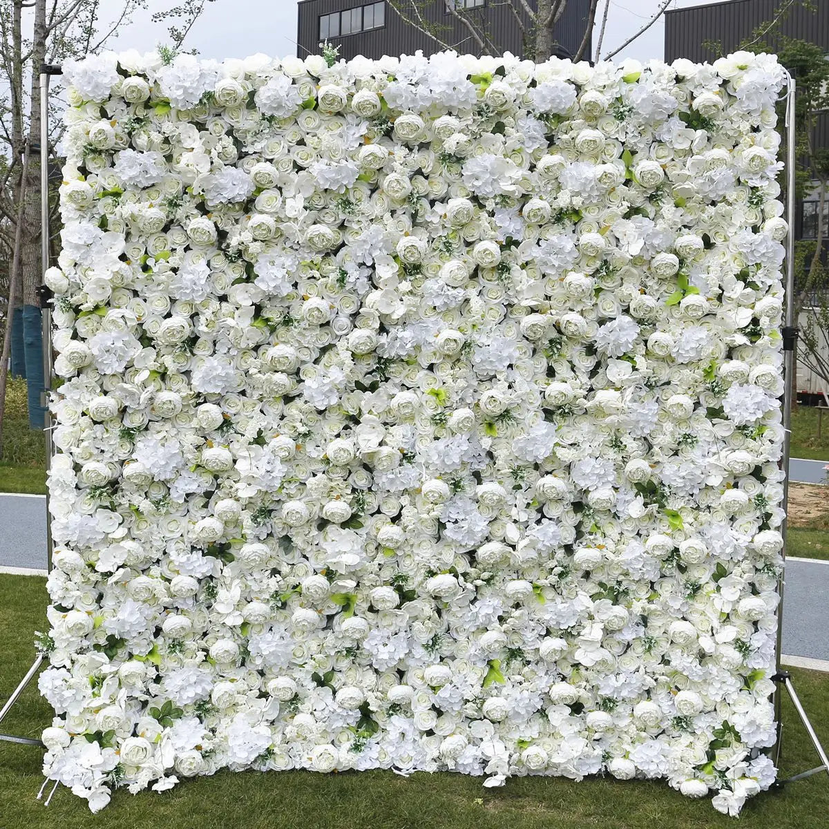 Pink Cloth Flower Wall Rose Hydrangea Backdrop