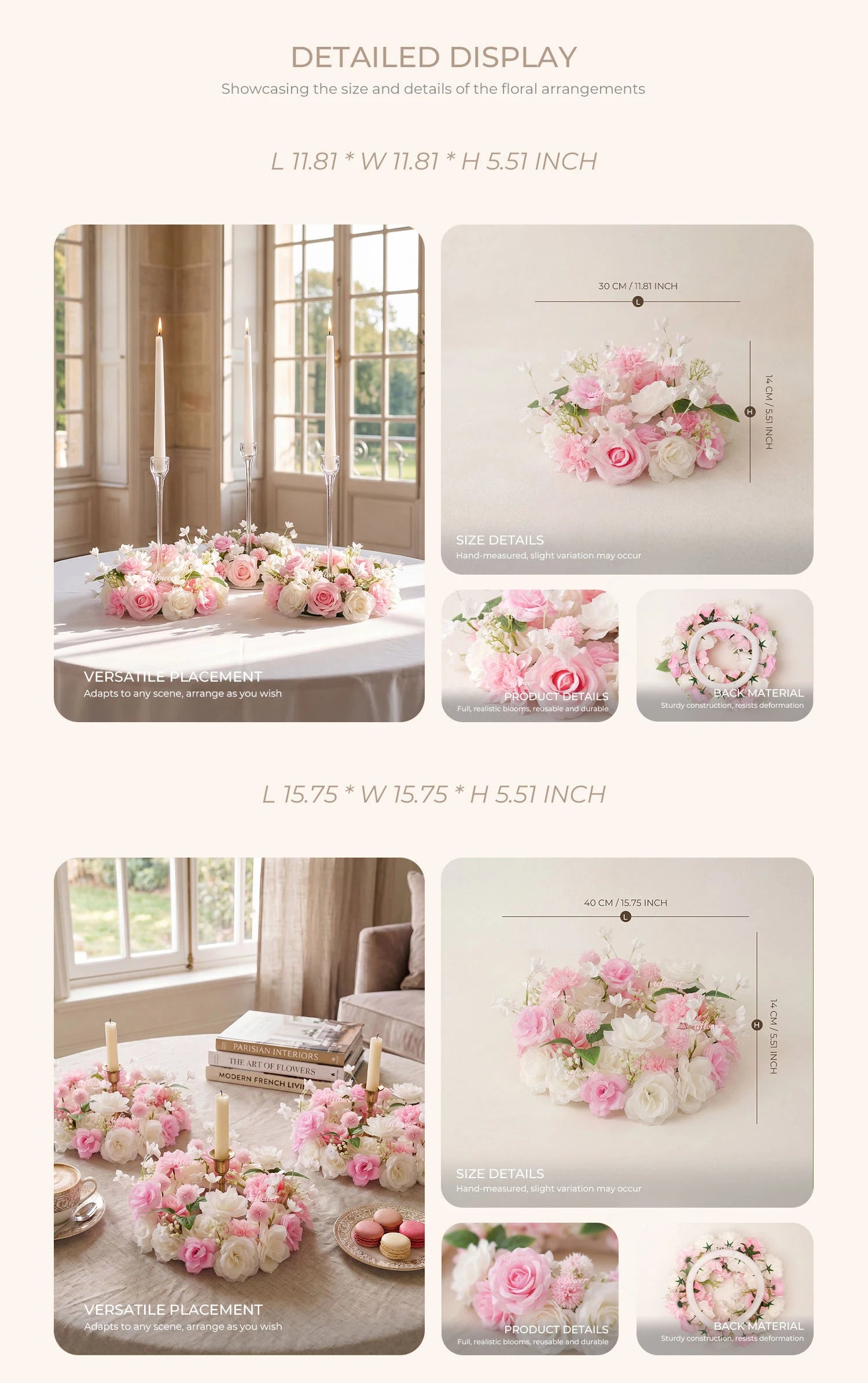 Romantic Pink and White Floral Centerpiece