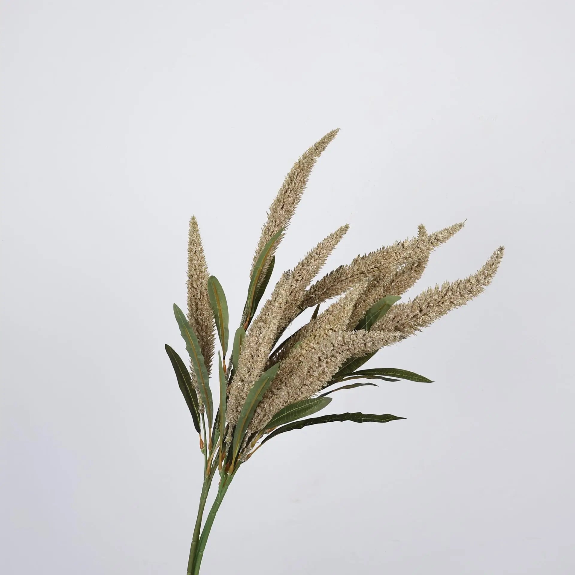 Flocked Autumn Reed Grass Branch