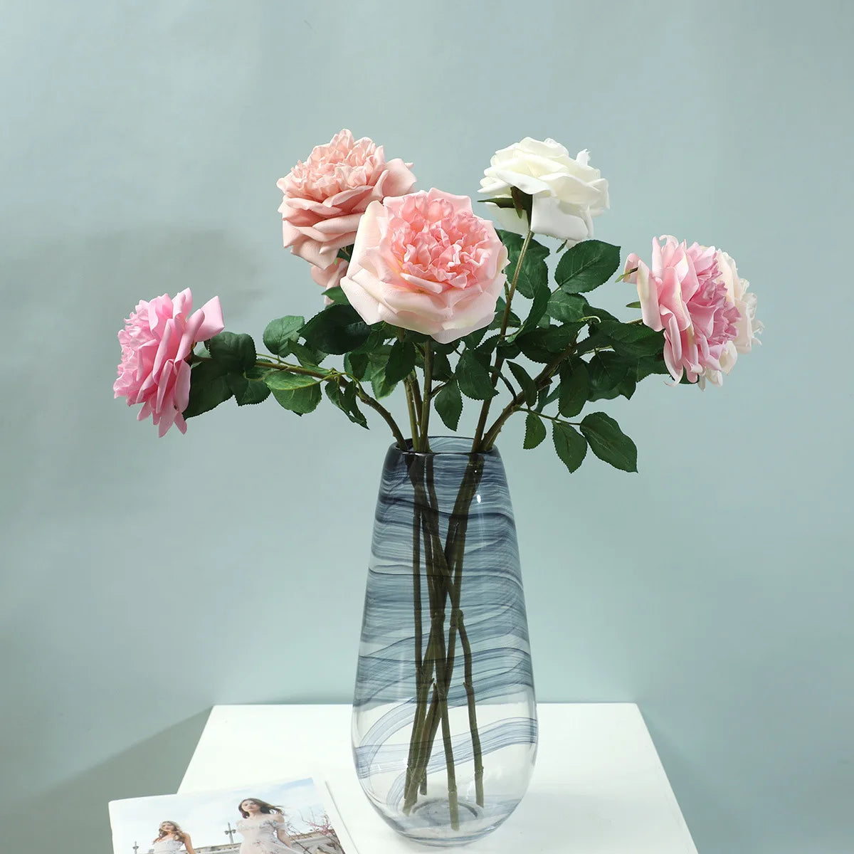 Real Touch Garden Rose Stems – Set of 5