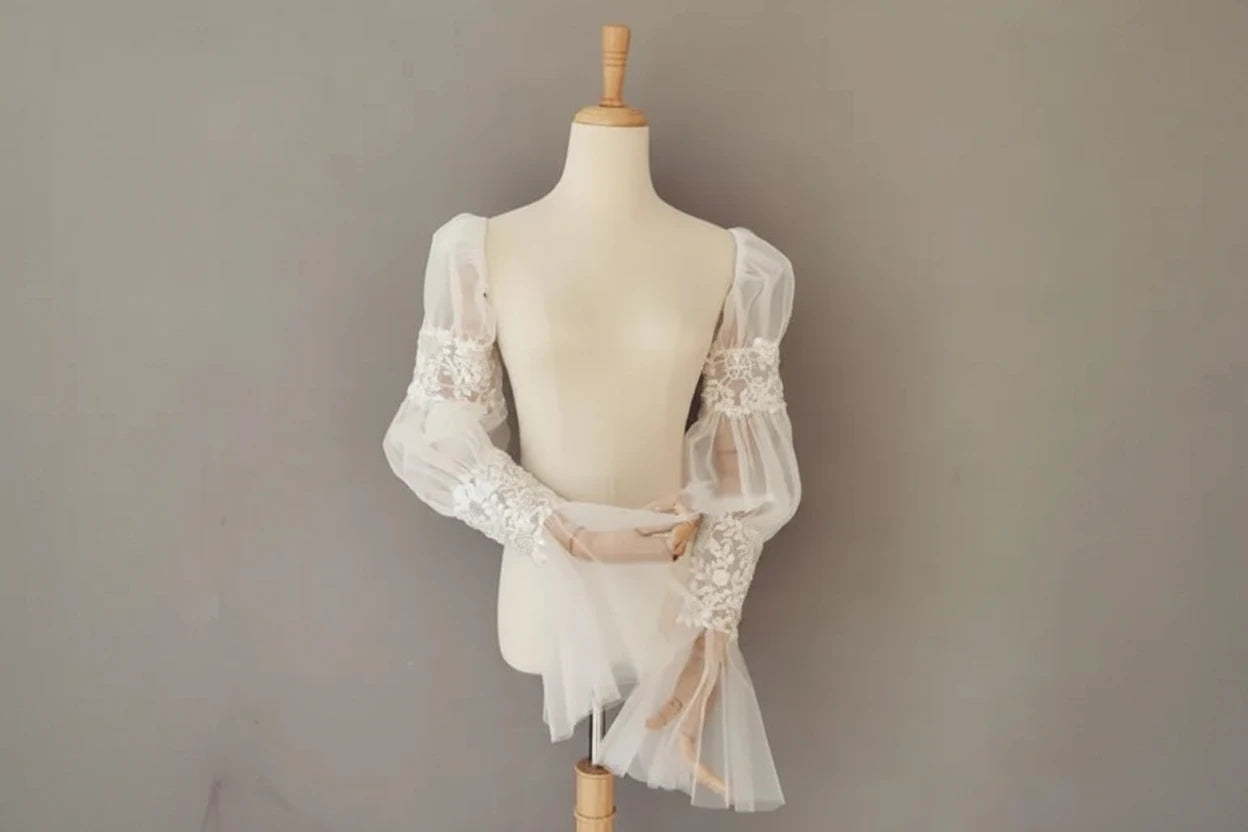 Elegant Sheer Bridal Sleeve Gloves