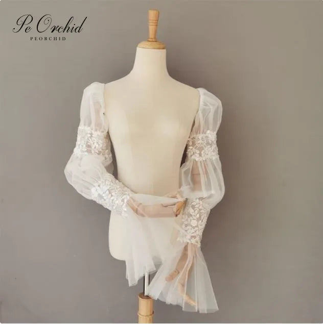 Elegant Sheer Bridal Sleeve Gloves