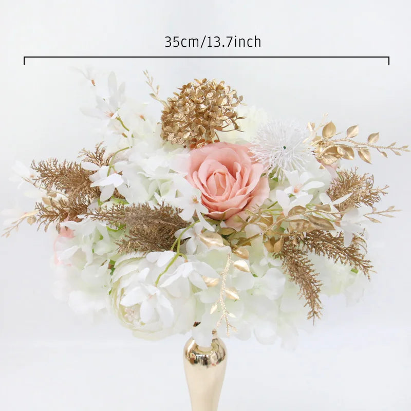 Boho Rose & Hydrangea Wedding Floral Arrangement – 4 Colors