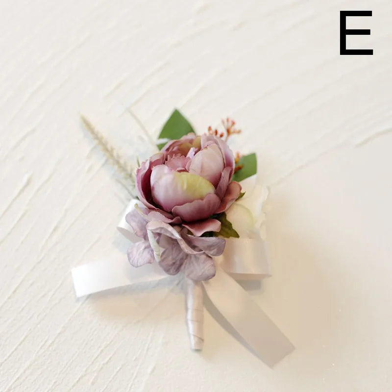 Silk Rose Wedding Boutonniere