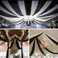 Wedding Arch Drape Roof Ceiling Decor Sheer Chiffon Tulle Curtain Drap