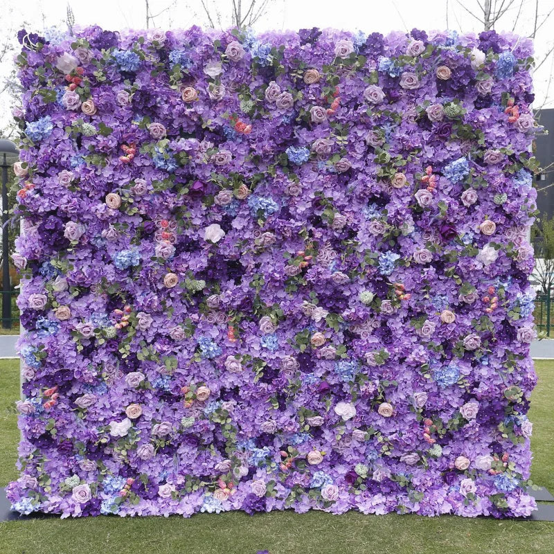 Pink Cloth Flower Wall Rose Hydrangea Backdrop