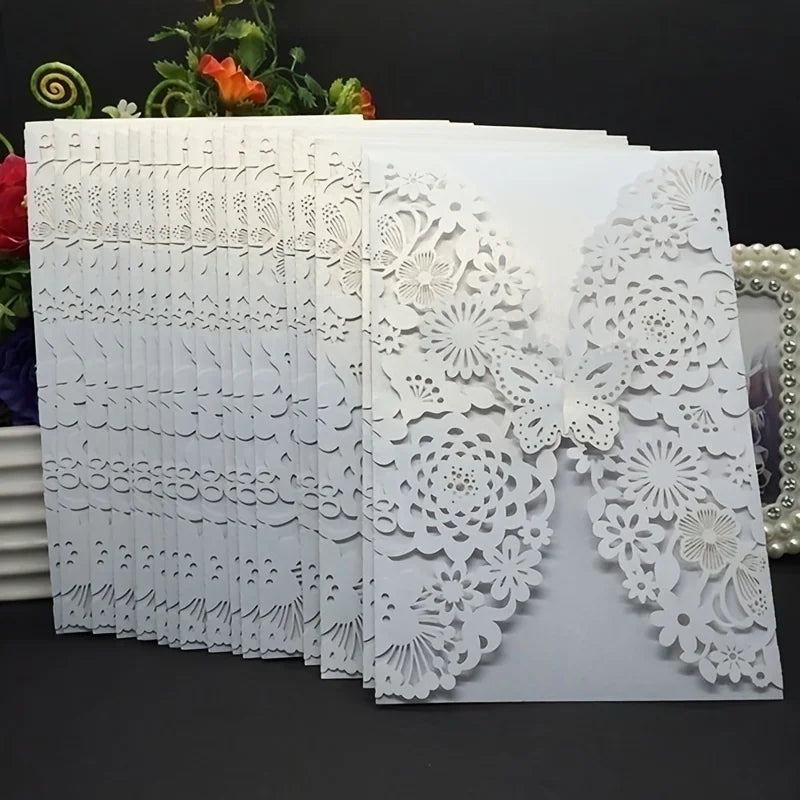 25/50piece Festival Party Invitation Letter Laser Hollow European Invi